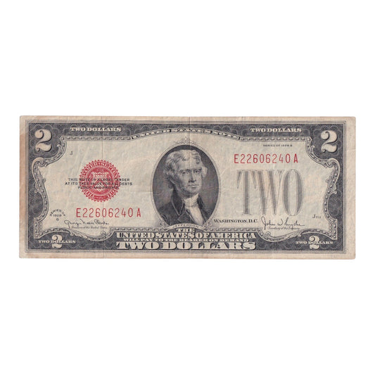 1928-G $2 Red Seal United States Note (VF-25 to VF-30)