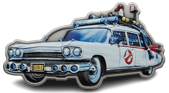 2024 Ghostbusters 2oz Silver Ecto-1 Shaped Coin