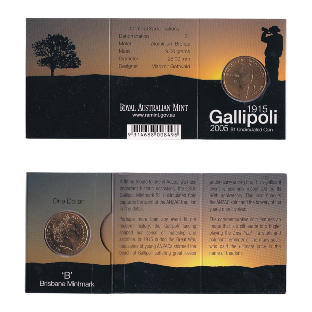2005 $1 Coin - 90th Anniversary Gallipoli Landing 1915-2005