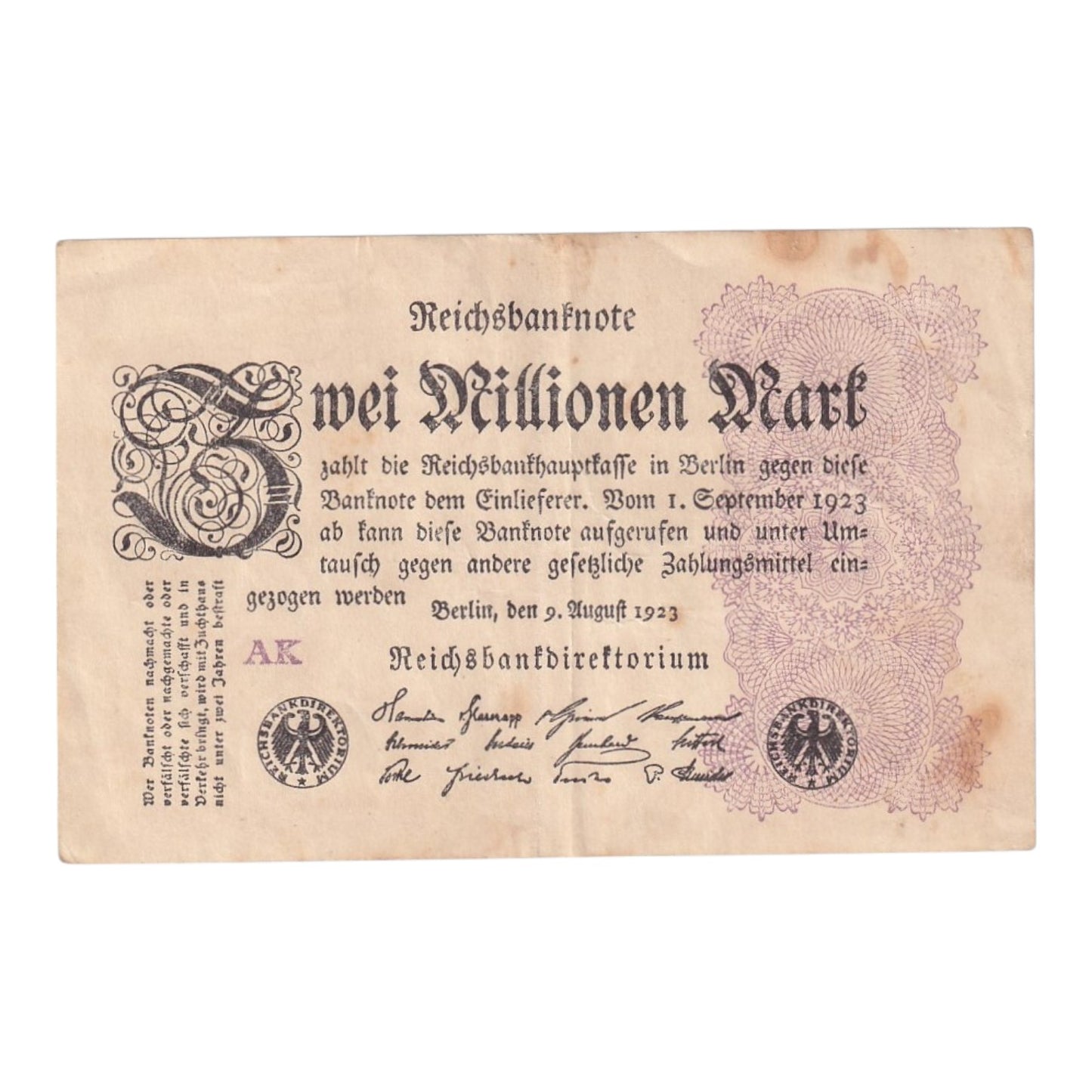 1923 Germany - p104a - 2 Million Mark