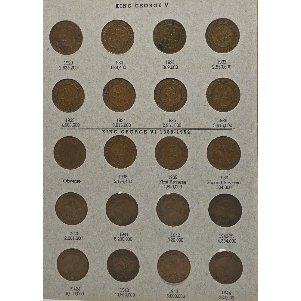 Australian Half Penny Collection - 1911 to 1964 (exc. 1923) - DANSCO Album