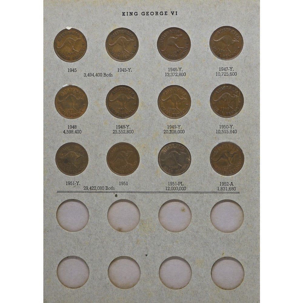 Australian Half Penny Collection - 1911 to 1964 (exc. 1923) - DANSCO Album