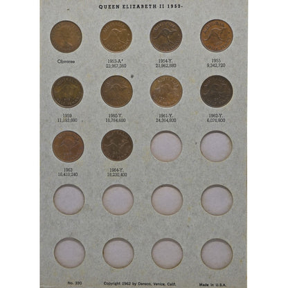 Australian Half Penny Collection - 1911 to 1964 (exc. 1923) - DANSCO Album