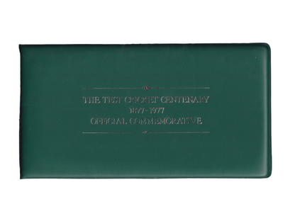 1977 Test Cricket Centenary - 1877-1977 First Day cover & Sterling Silver medal in folder