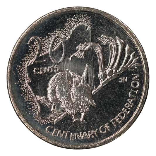 2001 20c Coin - Centenary of Federation - Western Australia - Uncirculated