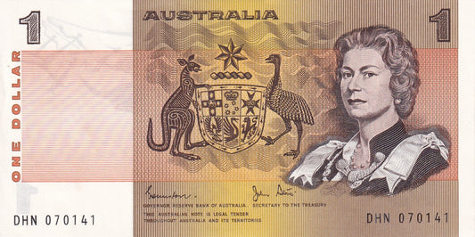 1982 Australian 1 Dollar Note - Johnston/Stone - R78 - About Uncirculated - Multiple Prefix Numbers Available