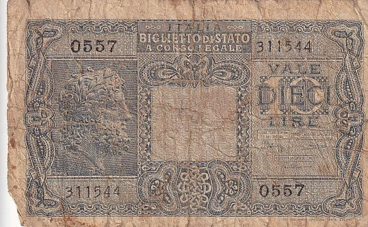 1944 Italy - 10 Lire - p32b