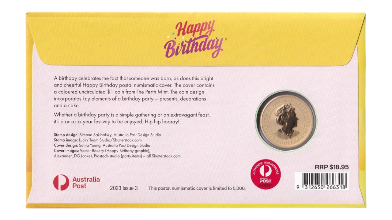 Happy Birthday 2023 Postal Numismatic Cover