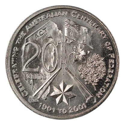 2001 20c Coin - Centenary of Federation - Australian Capital Territory - Uncirculated