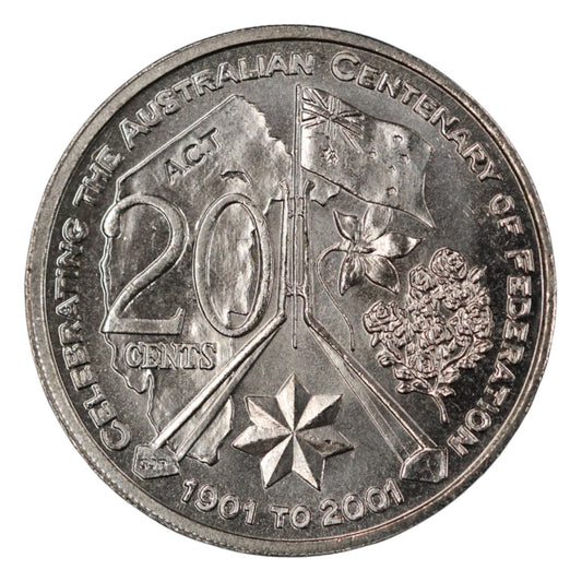 2001 20c Coin - Centenary of Federation - Australian Capital Territory - Uncirculated