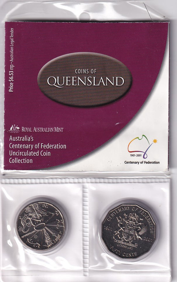 2001 Centenary of Federation - QUEENSLAND - Uncirculated Coin Collection