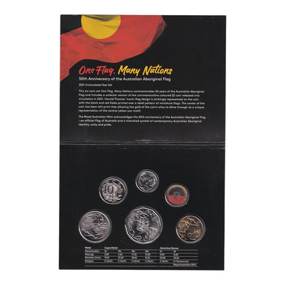 2021 Six Coin Uncirculated Annual Set - 50th anniversary of the Australian Aboriginal Flag
