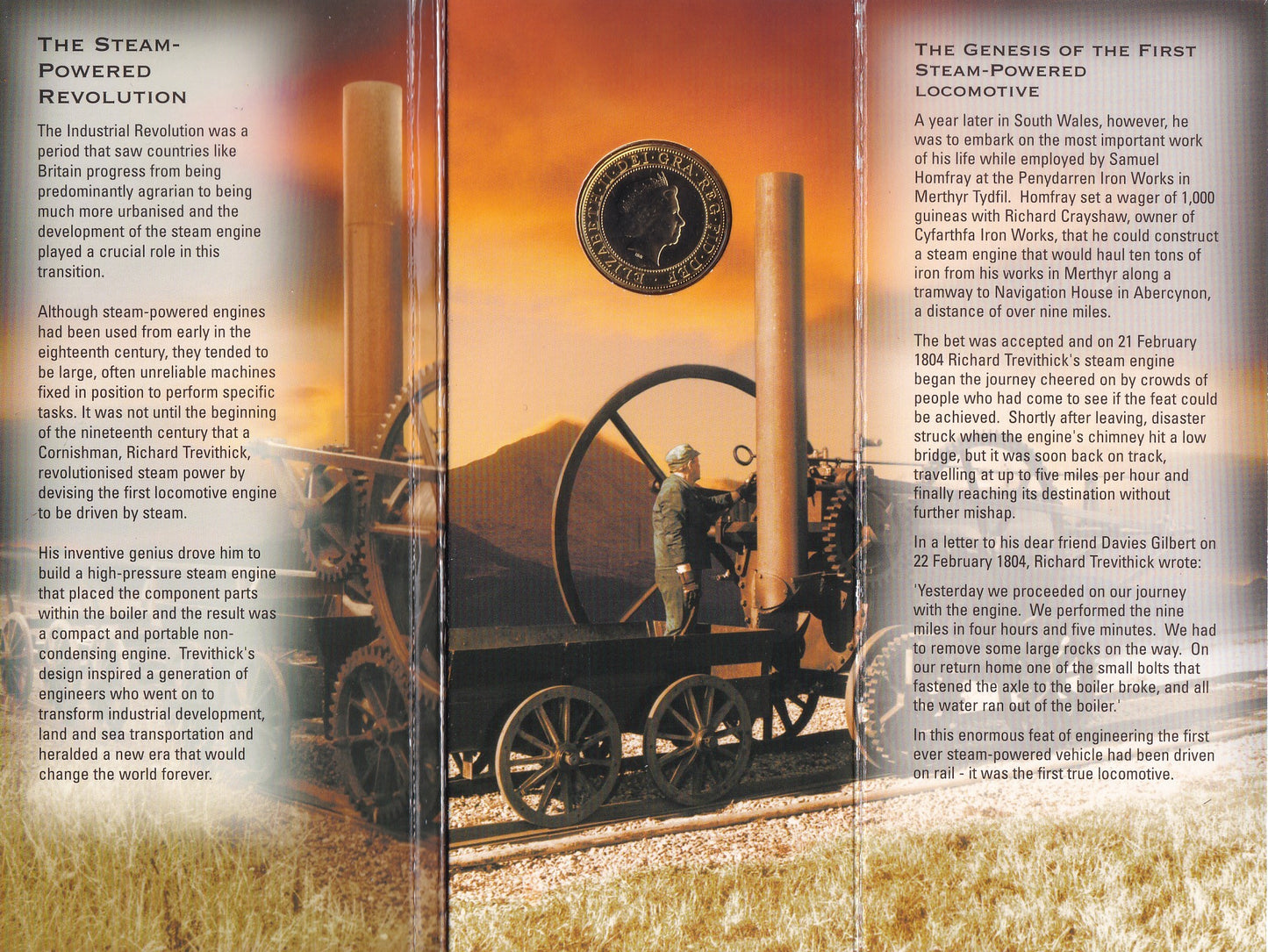 2004 Royal Mint - First Steam Locomotive £2 Brilliant Uncirculated Coin In Folder