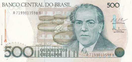 1987 Brazil - 500 Cruzeiros - p212c - Uncirculated