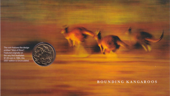 2007 Uncirculated $1 Coin - Bounding Kangaroos - Ex-PNC (No Cover)
