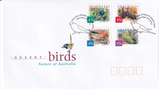 2001 Australian First Day Cover - Desert Birds of Australia - Birds S/A (4)