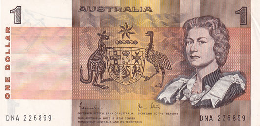 1982 Australian 1 Dollar Note - DNA 226899 - Johnston/Stone - R78 - Extremely Fine
