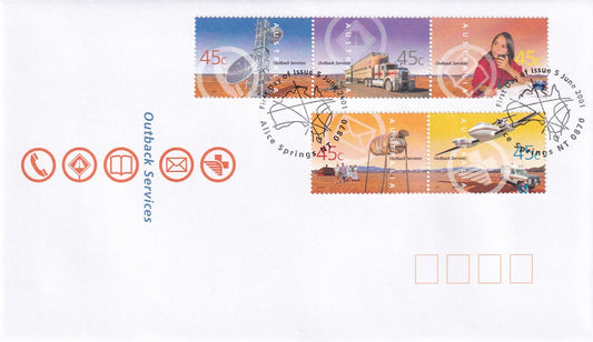 2001 Australian First Day Cover - Outback Services - Gummed FDC (5)