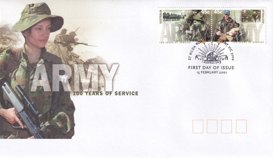 2001 Australian First Day Cover - Australian Army - Centenary - Army FDC Pair