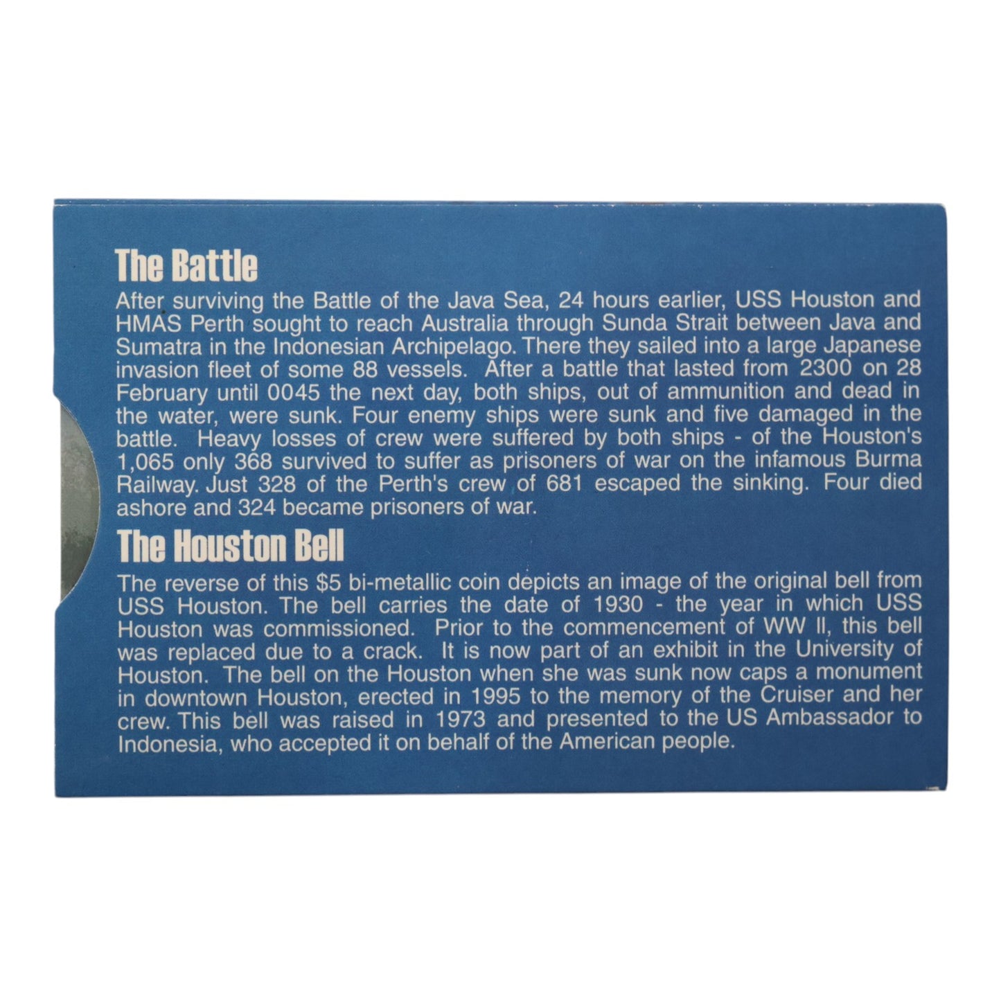 2002 $5 Coin - 60th Anniversary of the Battle of Sunda Strait