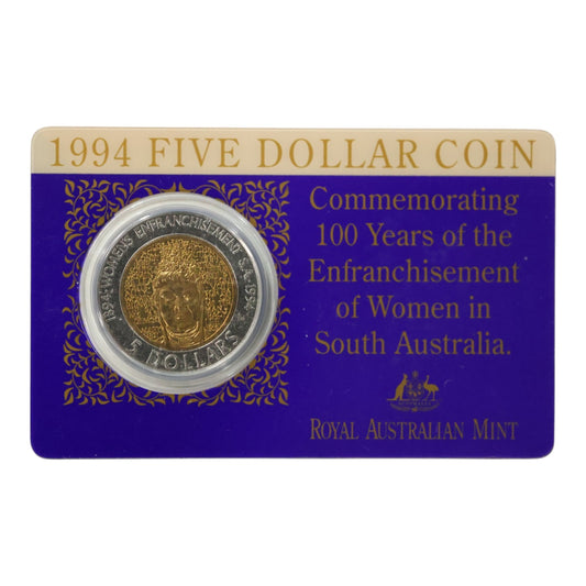1994 $5 Coin - Centenary of Women’s Enfranchisement