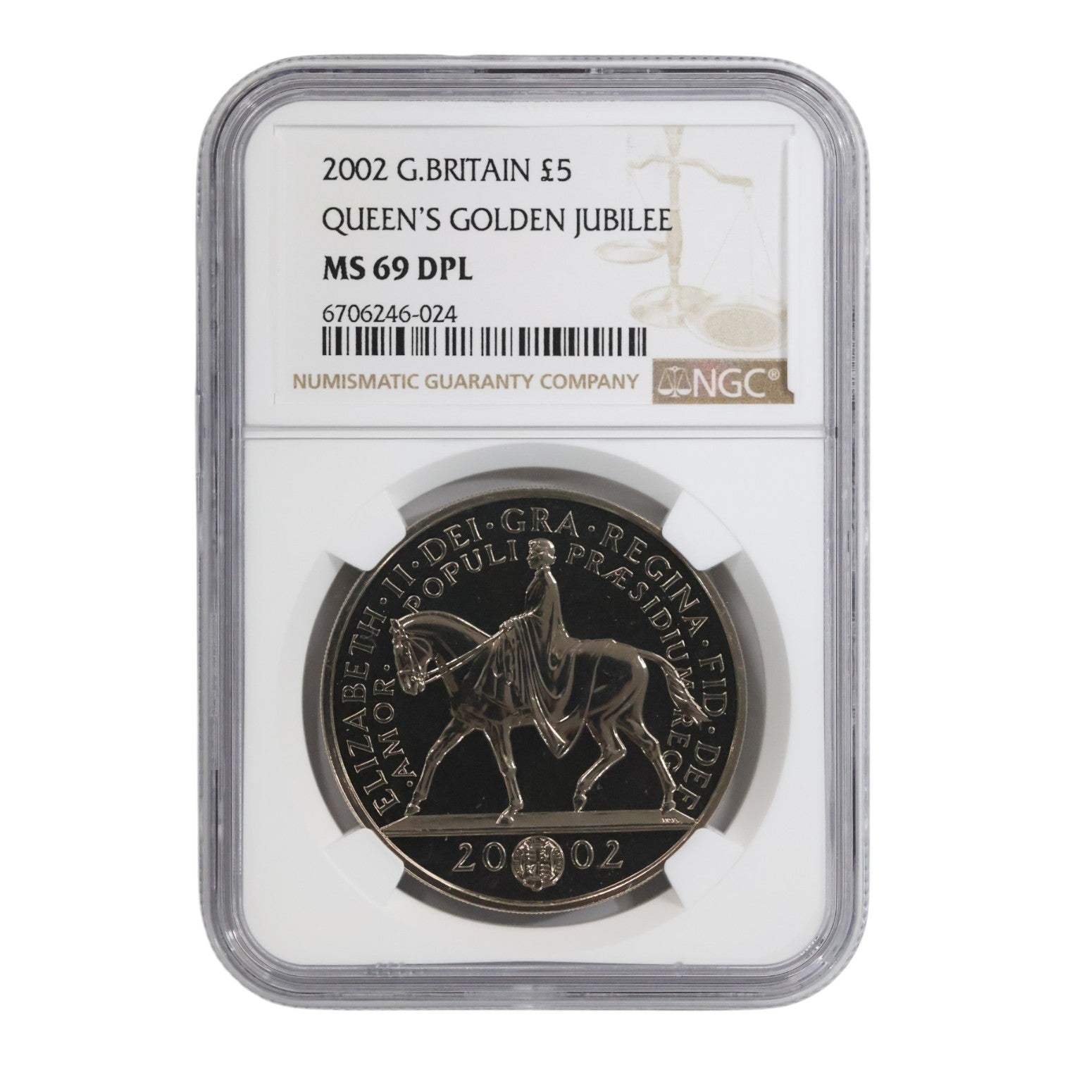 2002 Great Britain £5 Coin - The Queen's Golden Jubilee - MS69 DPL