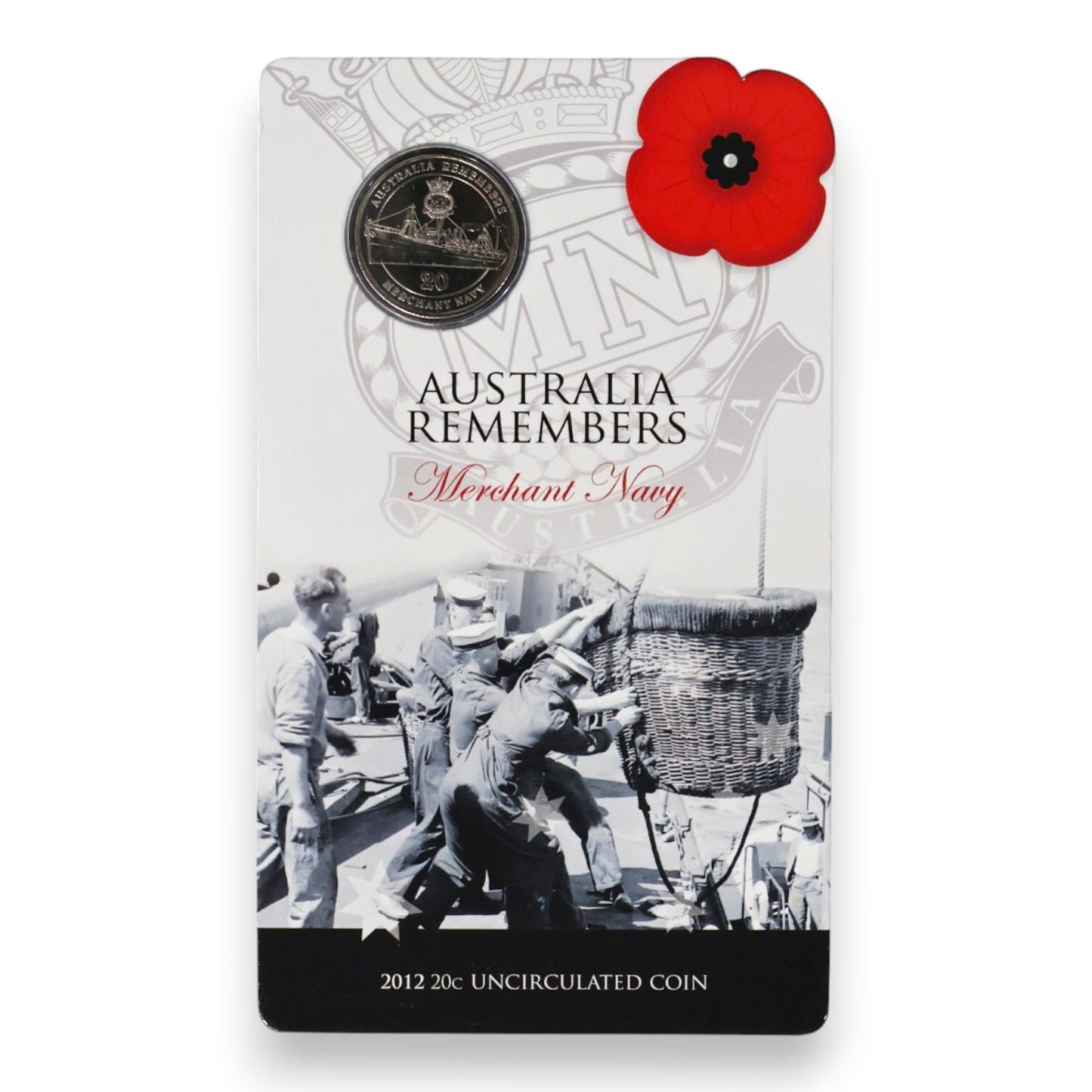 2012 20c Coin - Australia Remembers - Merchant Navy