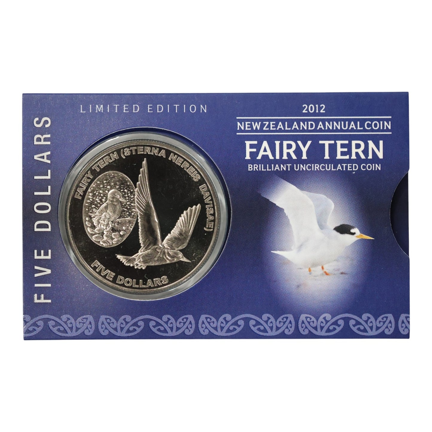 2012 New Zealand $5 Uncirculated Coin – New Zealand Native Birds: Fairy Tern