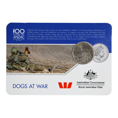 2016 20c Coin - 'Anzac to Afghanistan' - Dogs at War