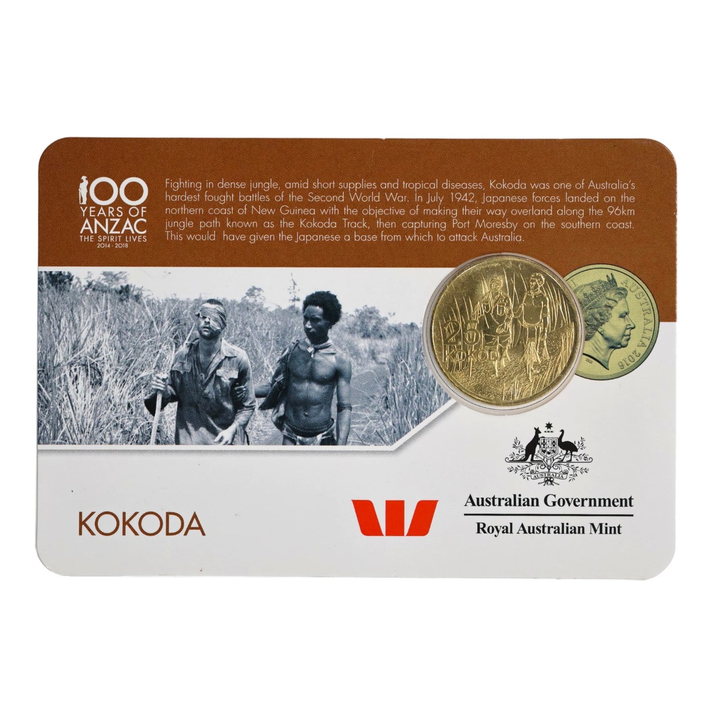 2016 25c Coin - 'Anzac to Afghanistan' - Kokoda