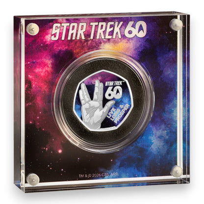 2026 60 Years of Star Trek - Live Long and Prosper UK 50p Silver Proof Colour Coin