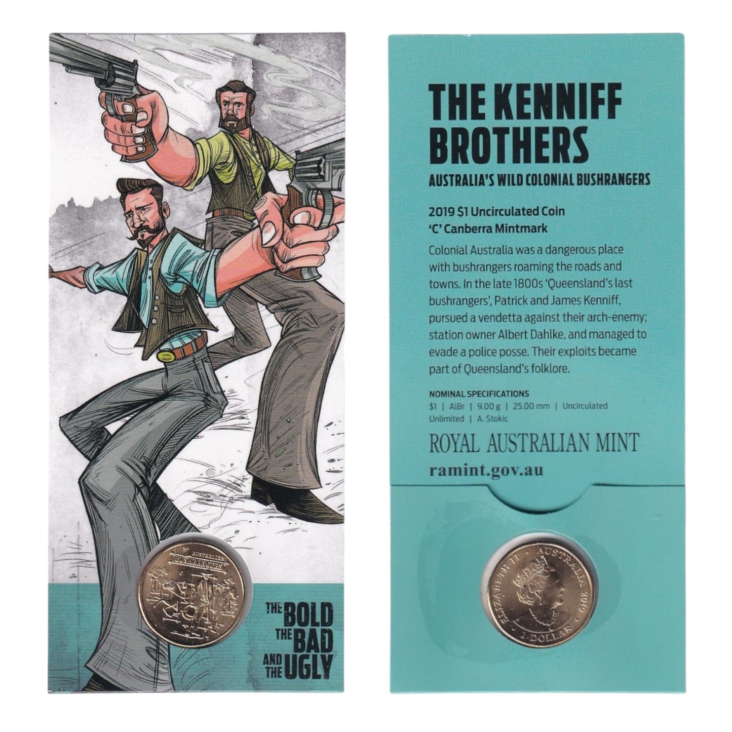 2019 $1 Coin - Australia's Wild Colonial Bushrangers (Multi-Variety Selection)
