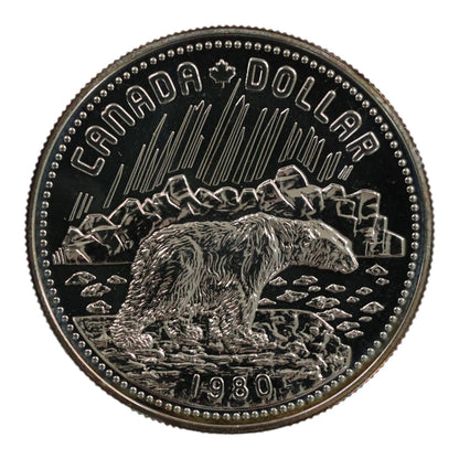 1980 Canada Silver $1 Coin - "Arctic Territories" - Specimen Finish