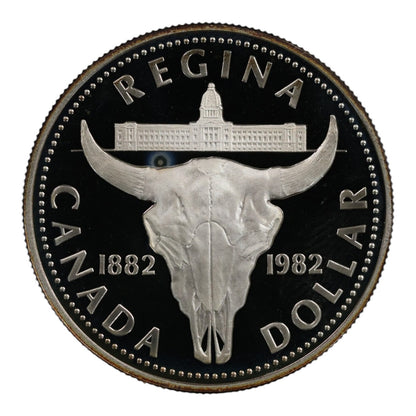 1982 Canada Silver $1 Coin - "Regina Centennial" - Specimen Finish