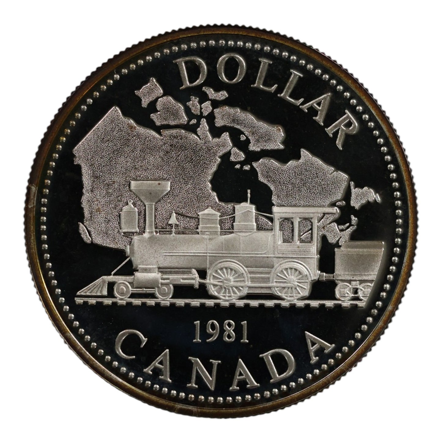 1981 Canada Silver $1 Coin - "Trans-Canada Railway" - Specimen Finish