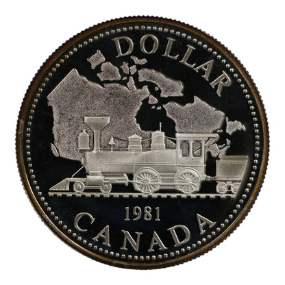 1981 Canada Silver $1 Coin - "Trans-Canada Railway" - Specimen Finish