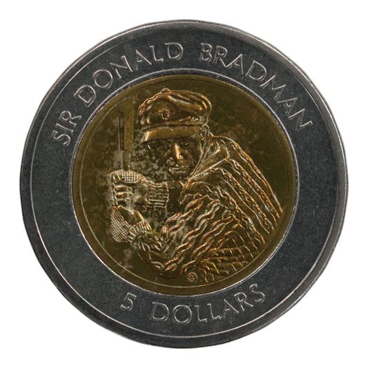 1996 $5 Coin - Sir Donald Bradman - Bimetallic