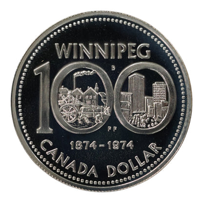 1974 Canada Silver $1 Coin - "Winnipeg Centennial" - Specimen Finish