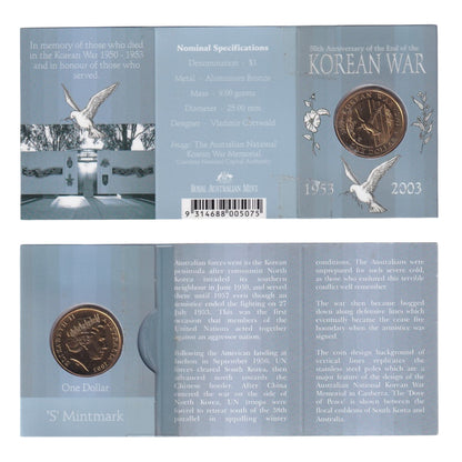 2003 $1 Coin - 50th Anniversary of the End of the Korean War