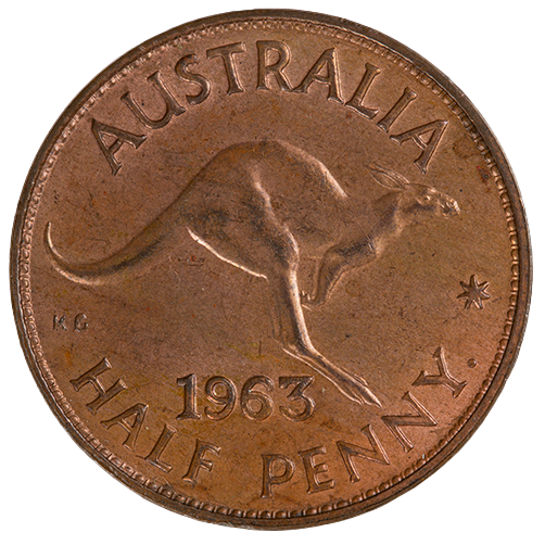 1963 Australian Half Penny - About Uncirculated