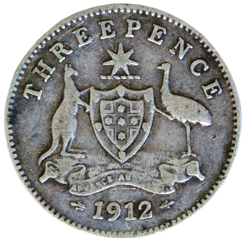 1912 Australian Threepence - Very Good