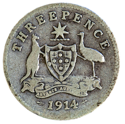 1914 Australian Threepence - Very Good