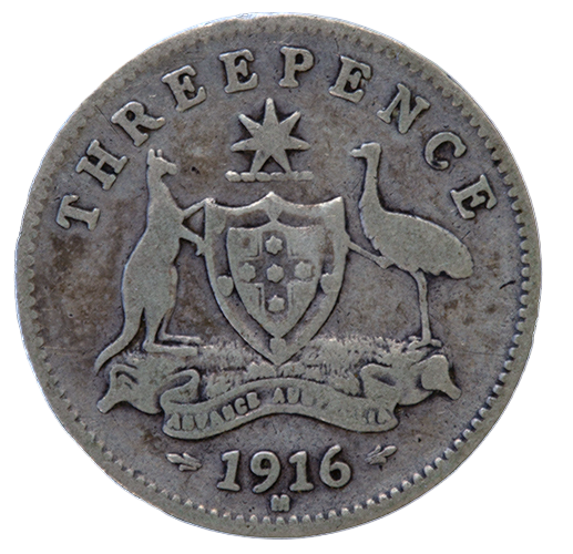1916 Australian Threepence - Very Good