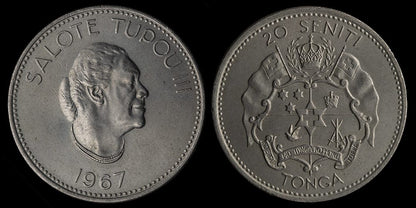 1967 Tonga - Queen Salote Tupou III Set of 7 Uncirculated Coins
