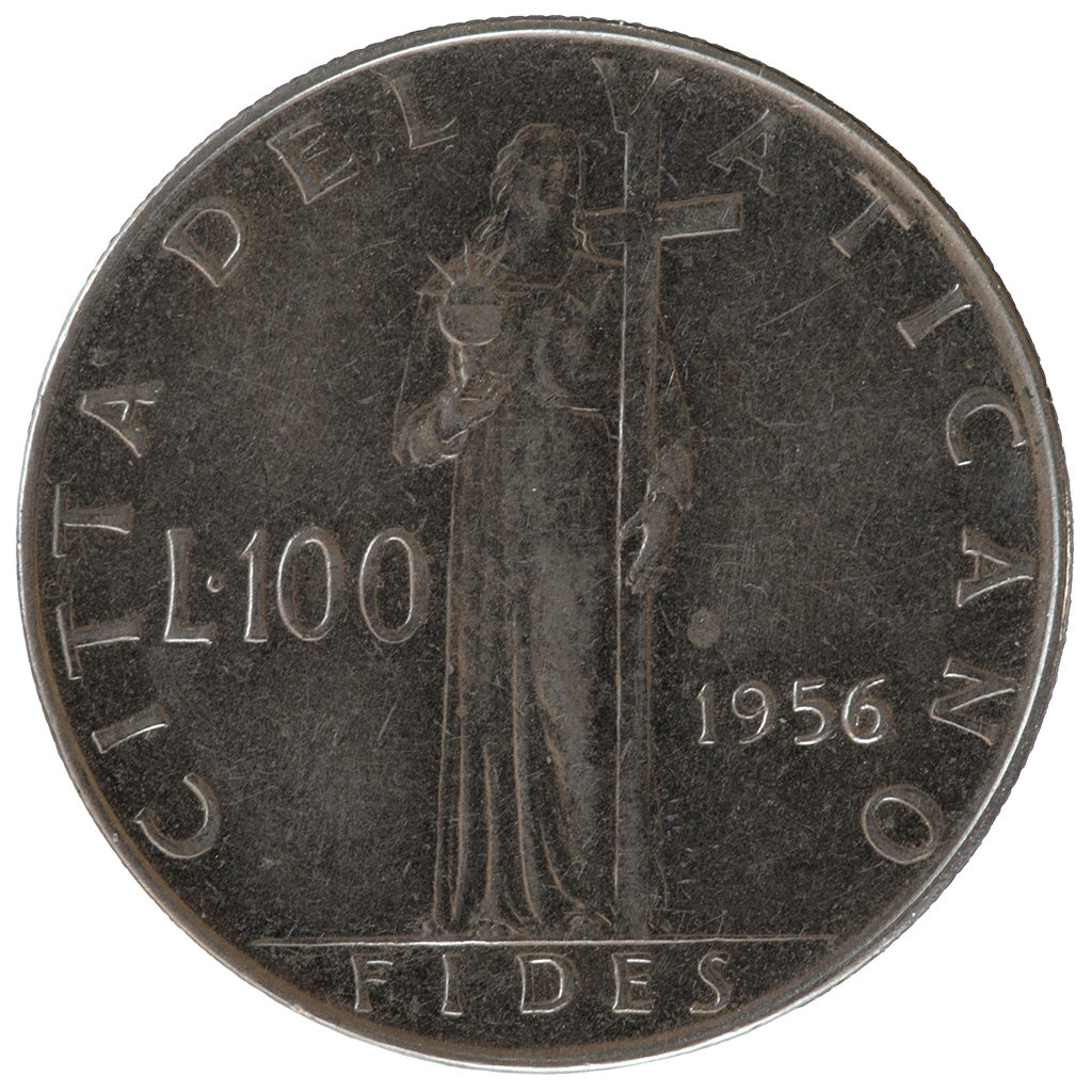 1956 Vatican City - 100 Lire - Pius XII - About Uncirculated