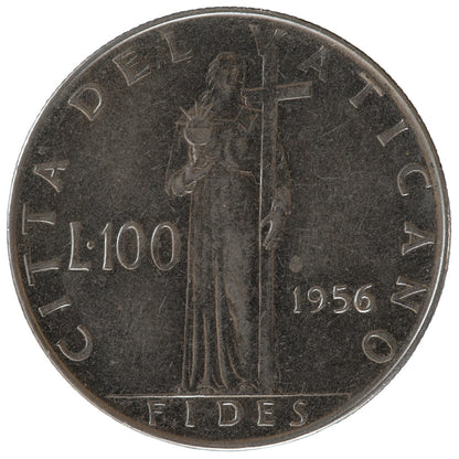 1956 Vatican City - 100 Lire - Pius XII - About Uncirculated
