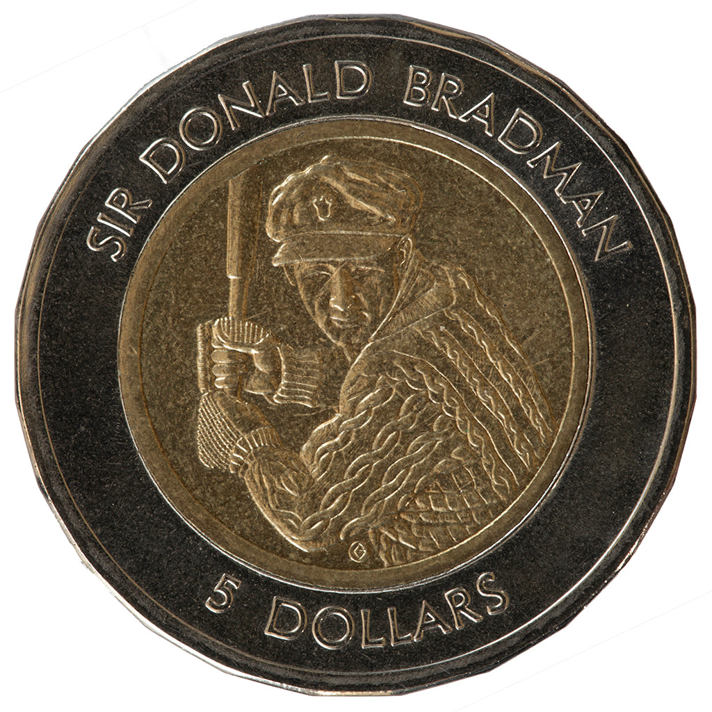 1997 $5 Coin - Sir Donald Bradman - Bimetallic