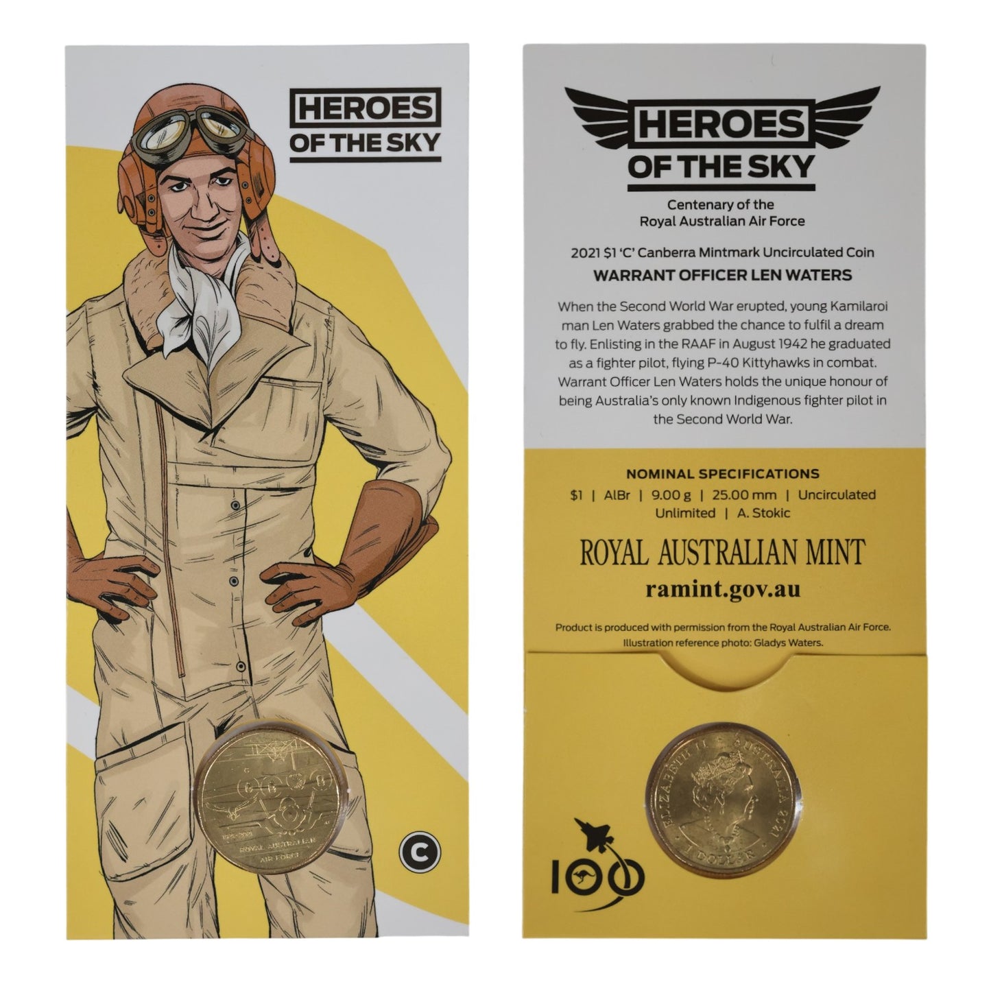 2021 $1 Coin - Heroes of the Sky - RAAF Centenary - 'C' Mintmark