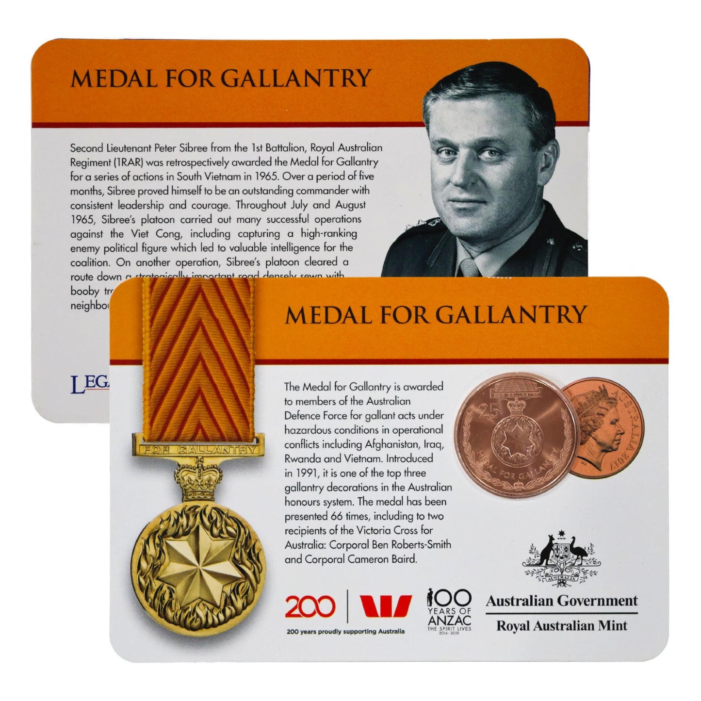 2017 Legends of the ANZACs: Medals of Honour (Individual Coincards)