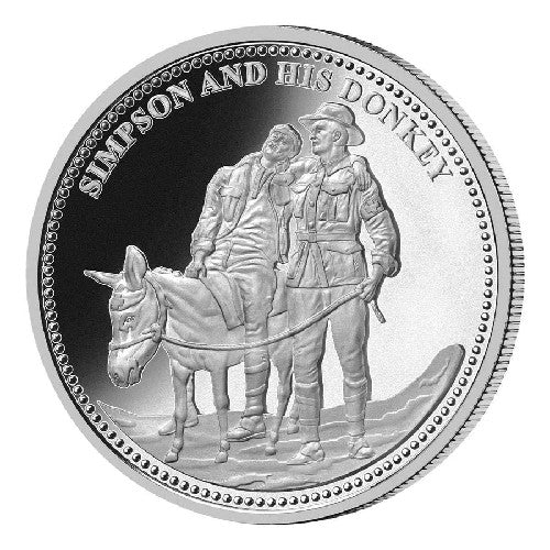 Macquarie Mint - Simpson & Donkey Silver Prooflike Commemorative Medallion